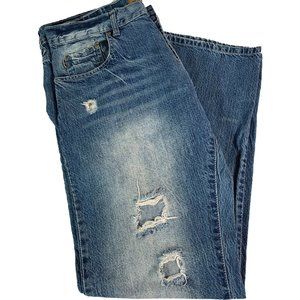 Parts Mens 36x32 Ripped Straight Leg Jeans